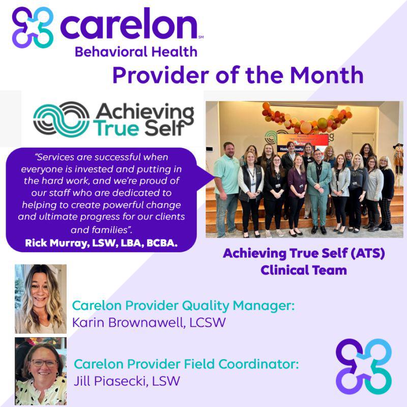 ATS Receives Provider Of The Month Recognition From Carelon Behavioral 